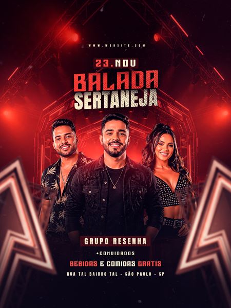 Flyer Balada Sertaneja PSD - Template Photoshop Editável